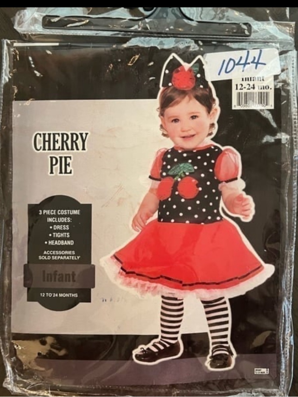 Cherry Pie Infant Costume - Red & Black Polka Dot Dress with Headband